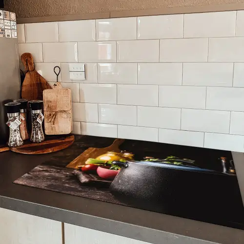 Culinaire Voorbereidingen bij Schemerlicht Inductie beschermer vinyl 3mm klein -sfeer3