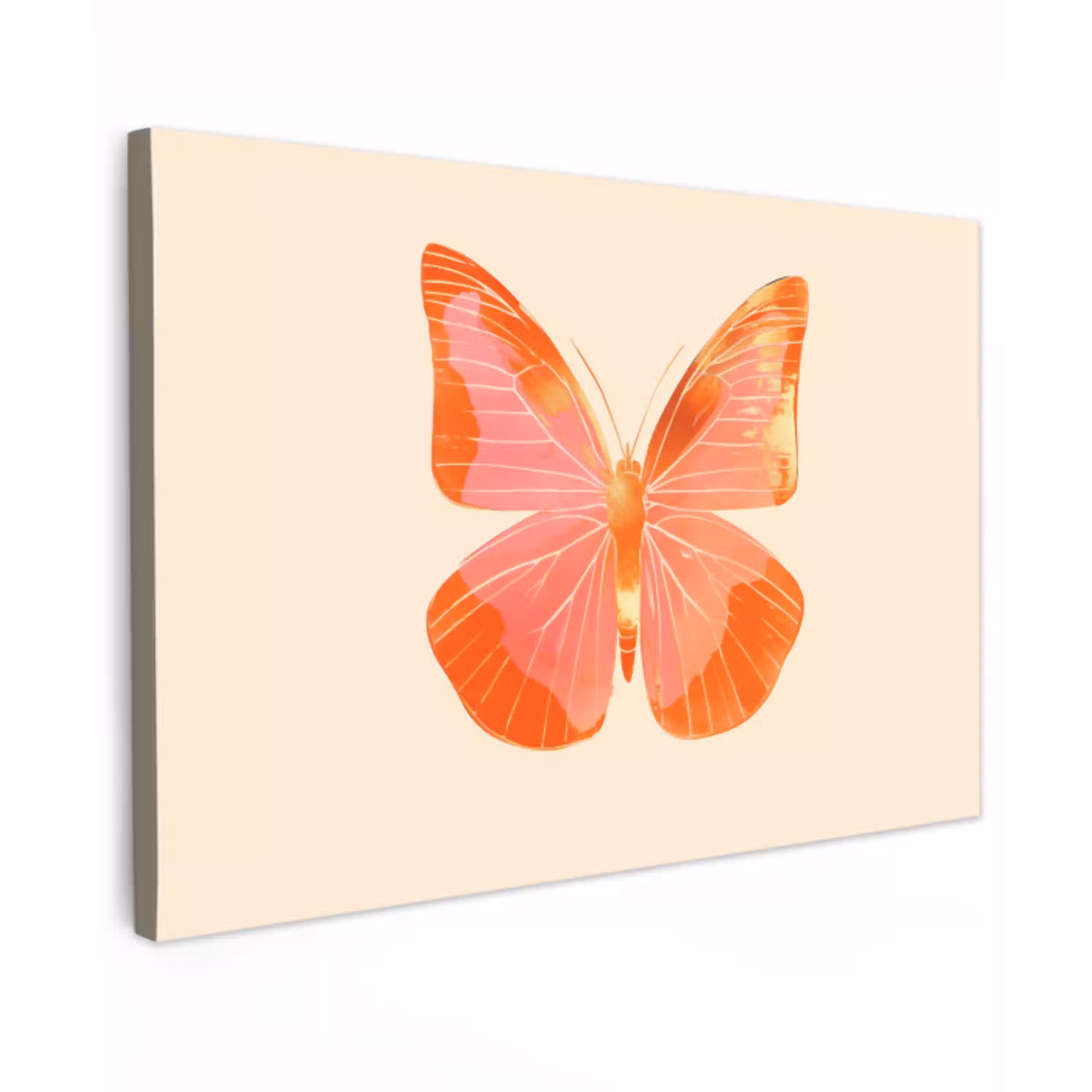 Vlinder - Minimalistisch - Roze canvas 2cm klein -z3d