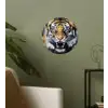 Tijger - Verfspatten - Goud Wandcirkel behangsticker klein -sfeer2