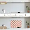Retro - Klassiek - Roze keuken achterwand spatscherm klein 900 -voor_na_NL