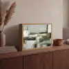 Penseelstreken - Groen - Abstract - Japandi Light Box met batterij (Wandlamp) middel -sfeer2