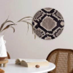 Slangenleer - Patroon - Beige Wandcirkel kunststof plaat 5mm dik klein -sfeer4