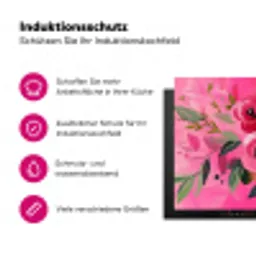 Bloemen - Verf - Roze Inductie beschermer vinyl 3mm klein -zzzzzzz-lf-ups