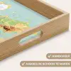 Wereldkaart - Realistisch - Blauw Dienblad Rechthoek middel -USP_HandgreepNL