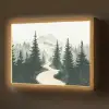 Pad - Bomen - Bos - Illustratie Light Box met batterij (Wandlamp) middel -z3d_website