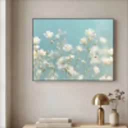 Stengels - Bloemen - Lucht - Wit Textielframe - compleet frame klein -sfeer2