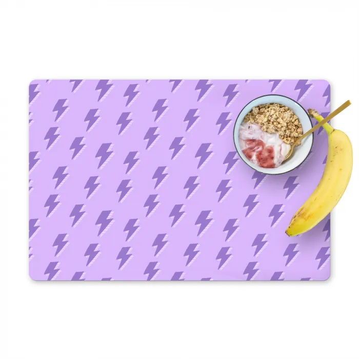 Bliksem - Paars - Lila Placemat vinyl groot 368 -zzzproduct_Kitchenyeah-website