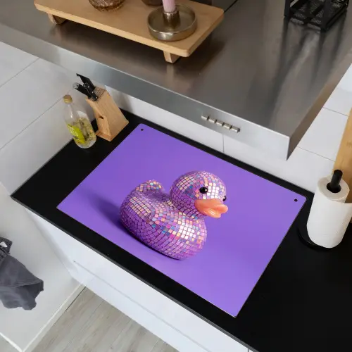 Disco - Eend - Paars Inductie beschemer met haakjes klein -sfeer1