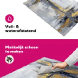 Abstract - Structuur - Goud - Grijs - Modern Inductie beschermer vinyl 3mm klein -wsfeer6_website