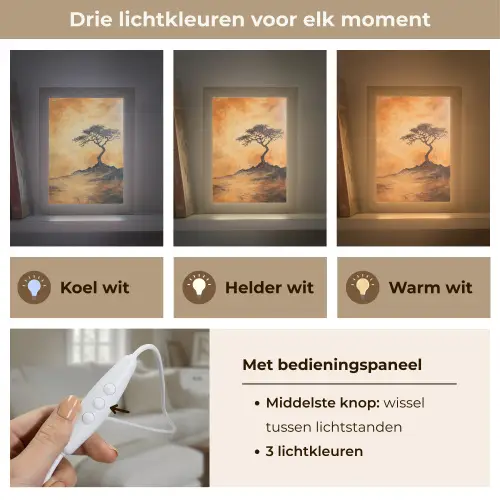 Boom - Landschap - Oranje Light Box met kabel (Tafellamp) klein -USP_lichtkleurNL