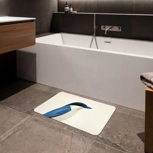 Illustratie - Blauw - Vogel Badmat klein -sfeer3