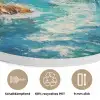 Zeilboot - Rotsen - Kust - Huizen Akoestische PET Vilt - Rond klein -closeup_DE