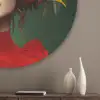 Vrouw - Vruchten - Papaja - Ananas Akoestische PET Vilt - Rond klein -sfeer5_closeup