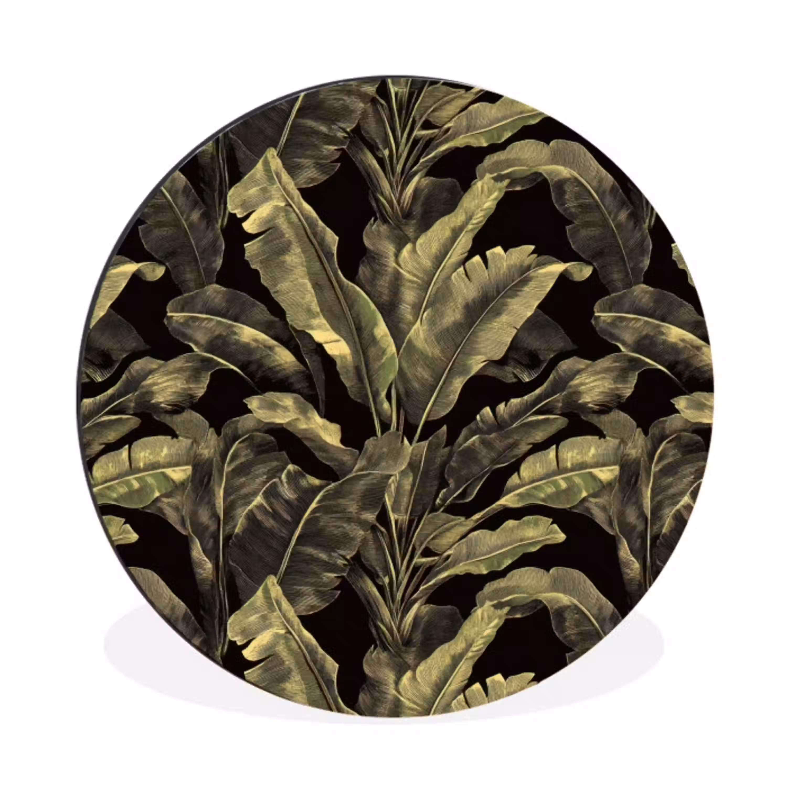 Botanisch - Bladeren - Groen Wandcirkel aluminium klein 190 -3d
