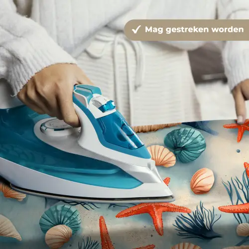 Zeesterren - Schelpen - Illustratie - Zand Wandkleed katoen klein -sfeer9