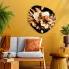 Bloemen - Goud - Graffiti - Zwart - Abstract Wandcirkel Organisch Aluminium middel -sfeer4