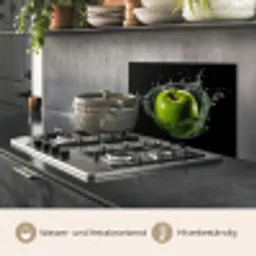 Appel - Groen - Fruit - Water - Zwart keuken achterwand spatscherm klein -usp_DE
