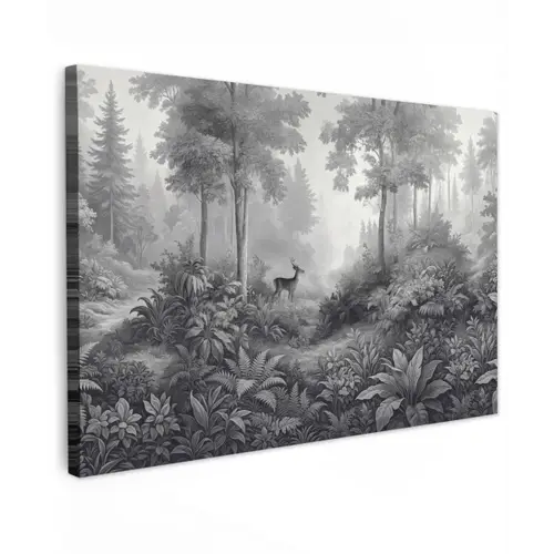 Bos - Hert - Zwart - Wit canvas 2cm klein -z3d