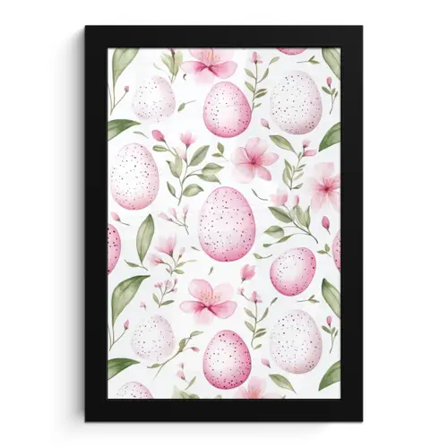 Patroon - Eieren - Roze - Pasen fotolijst zwart zonder passe partout klein -3d