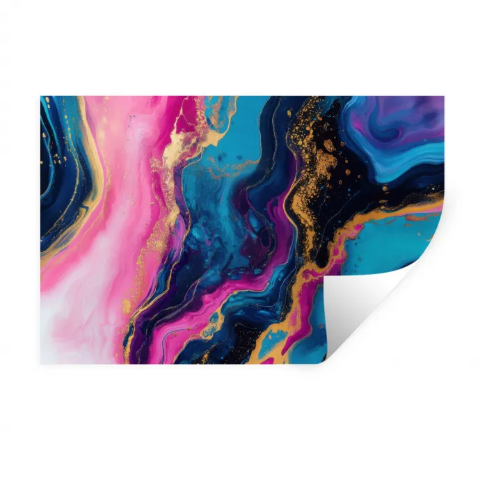 Marmer - Modern - Goud Muursticker klein -3d