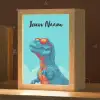 Dino - Blauw - Zonnebril - Wolken Light Box met kabel (Kinderlampje) klein -zzz_3d_website