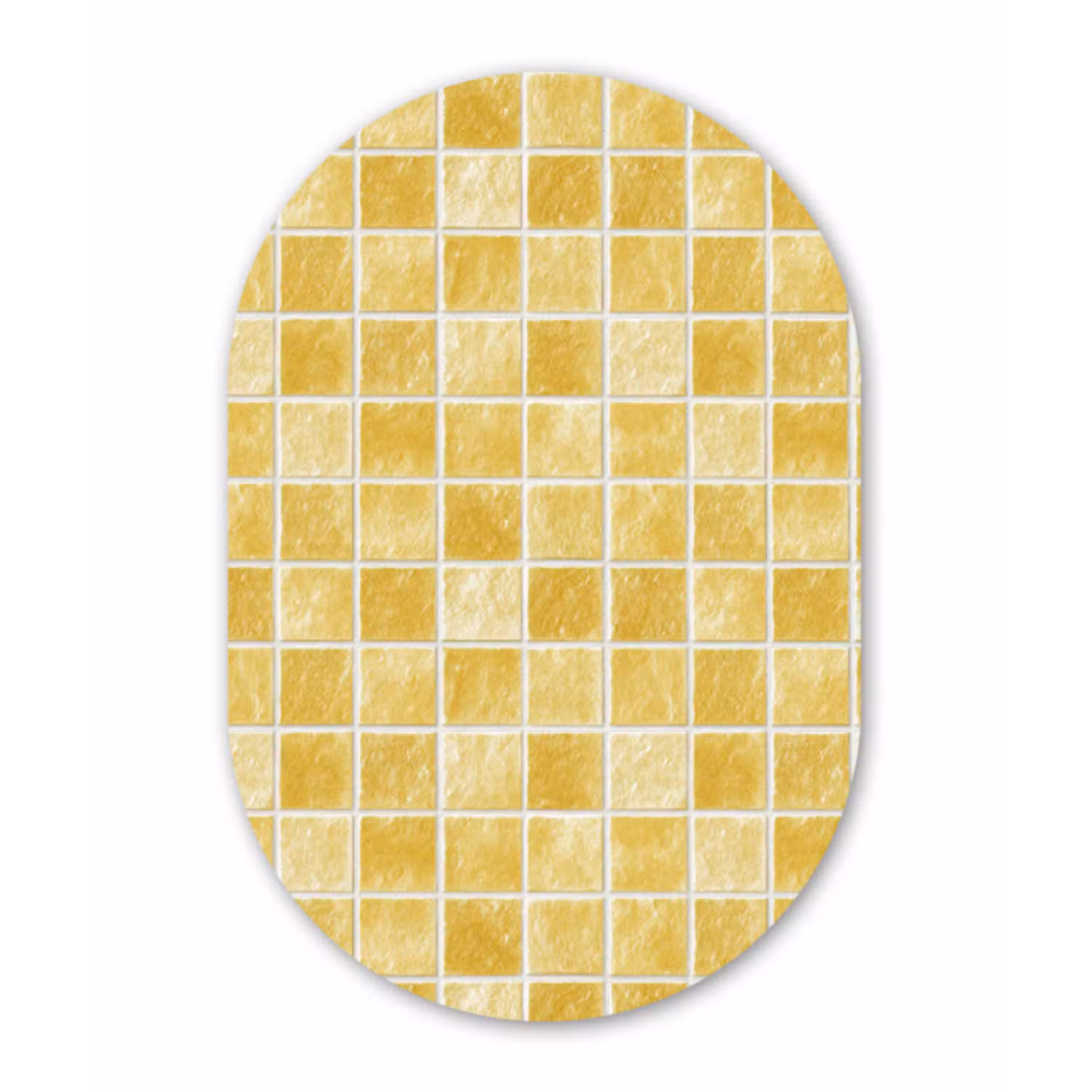 Tegels - Mozaïek - Textuur - Goudgeel Wandcirkel Ovaal Aluminium middel 839 -3d