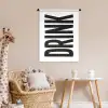 Drink - Zwart - Wit - Decoratie Wandkleed katoen klein -wsfeer5_kind