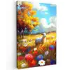 Schaap - Weide - Bloemen Tuinposter op houten frame 2 cm dik klein -3d