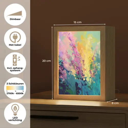 Dromerige - Langgerekte bloemen Light Box met kabel (Tafellamp) klein -USP_NL