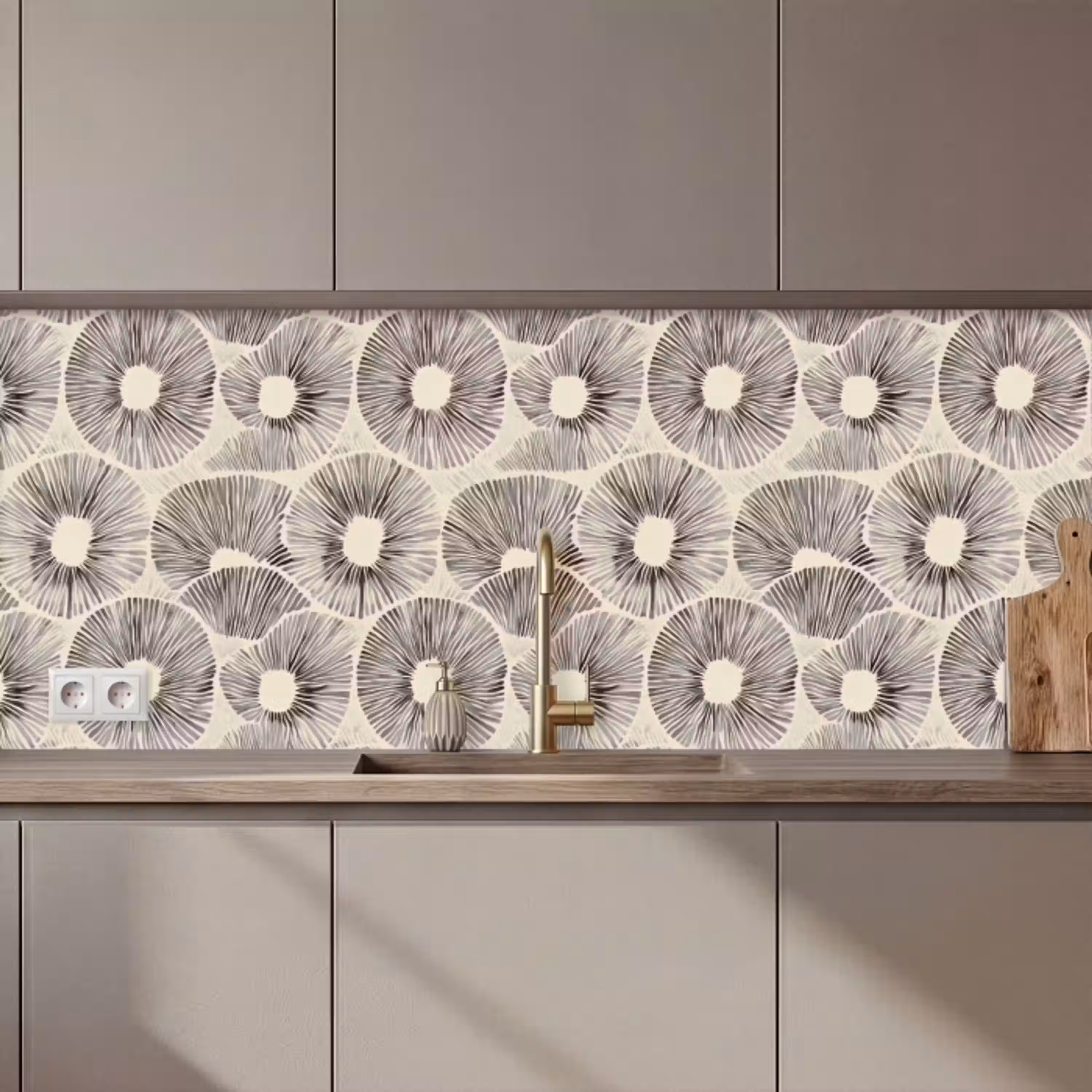 Cirkels - Patroon - Zwart keuken achterwand 2 middel 871 zz_3dshopping