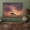 Olifanten - Grasland - Zonsondergang PET vilt klein -sfeer2