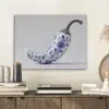 Chilipeper - Keramiek - Blauw PET vilt klein -sfeer1
