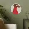 Silhouet - Hond - Trui - Rood Akoestische PET Vilt - Rond klein -sfeer2