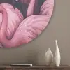 Flamingo - Roze - Dieren Akoestische PET Vilt - Rond klein -sfeer5_closeup
