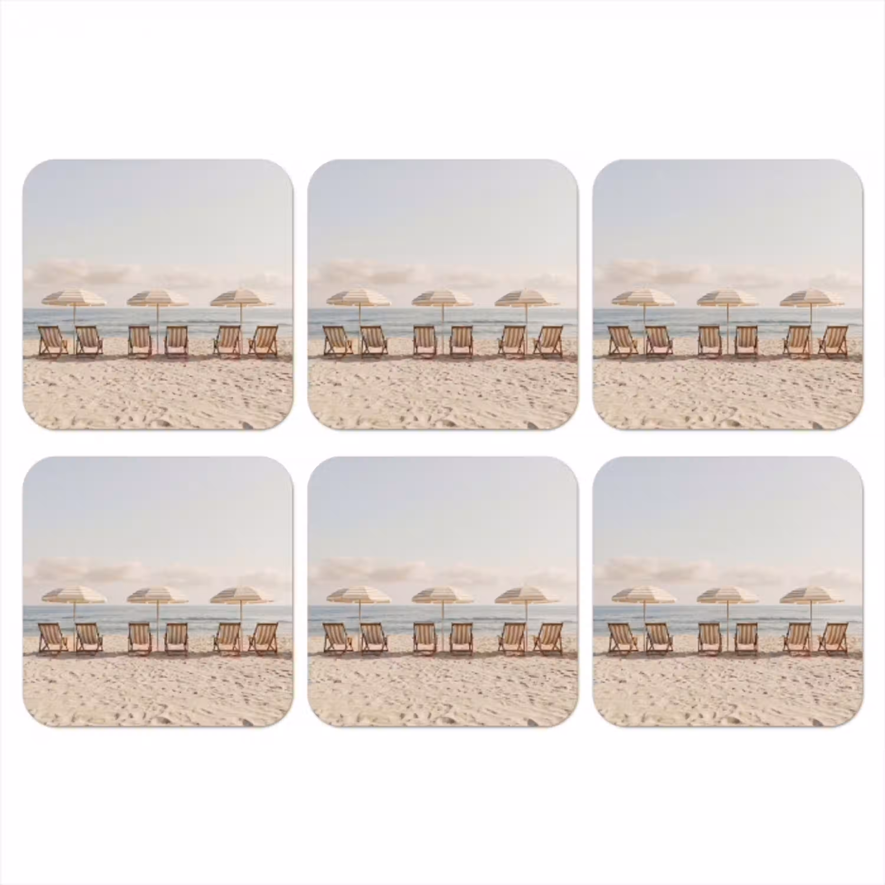 Strand - Stoelen - Parasol onderzetter kurk middel -3d