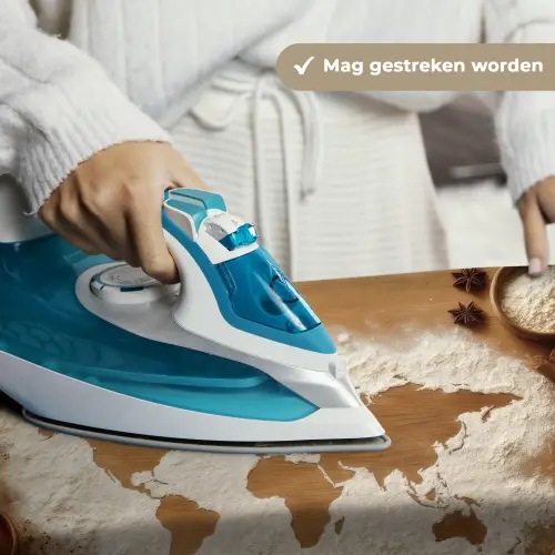 Hout - Wereldkaart - Bakken - Keuken Wandkleed katoen klein -sfeer9