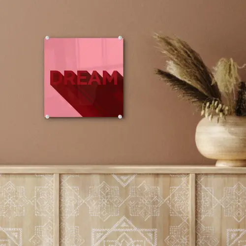 Dream - 3D - Rood - Roze plexiglas 5mm klein -sfeer5