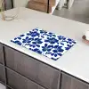 Floraal - Modern - Blauw Inductie beschermer vinyl 3mm klein 276 -sfeer8