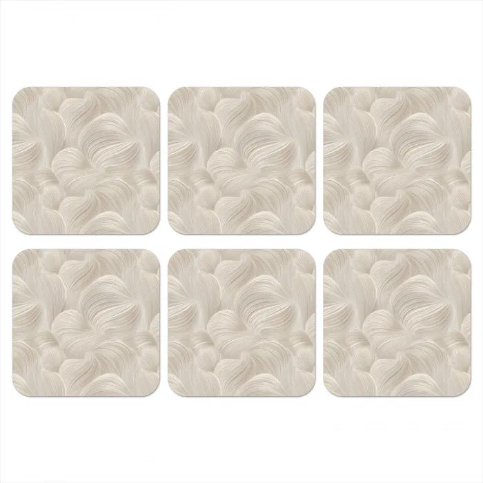 Lijnen - Waaier - Beige onderzetter kurk middel 366 -3d