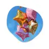 Ballonnen - Goud - Stervorm - Roze Wandcirkel Organisch Plexiglas middel -3d