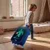 Basketbalspeler in neon dribbelactie Kinderkoffer - Blauw klein -sfeer1