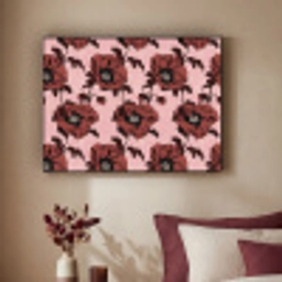 Bloemen - Retro - Rood Textielframe zwart klein 947 -sfeer1