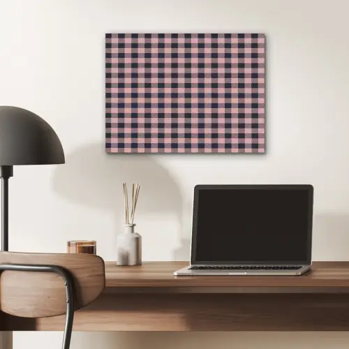 Plaid - Patroon - Roze - Zwart PET vilt klein 837 -sfeer5
