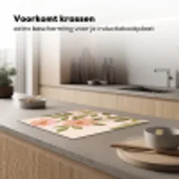 Grafisch - Bloemen - Roze Inductie beschermer vinyl 3mm middel -sfeer1