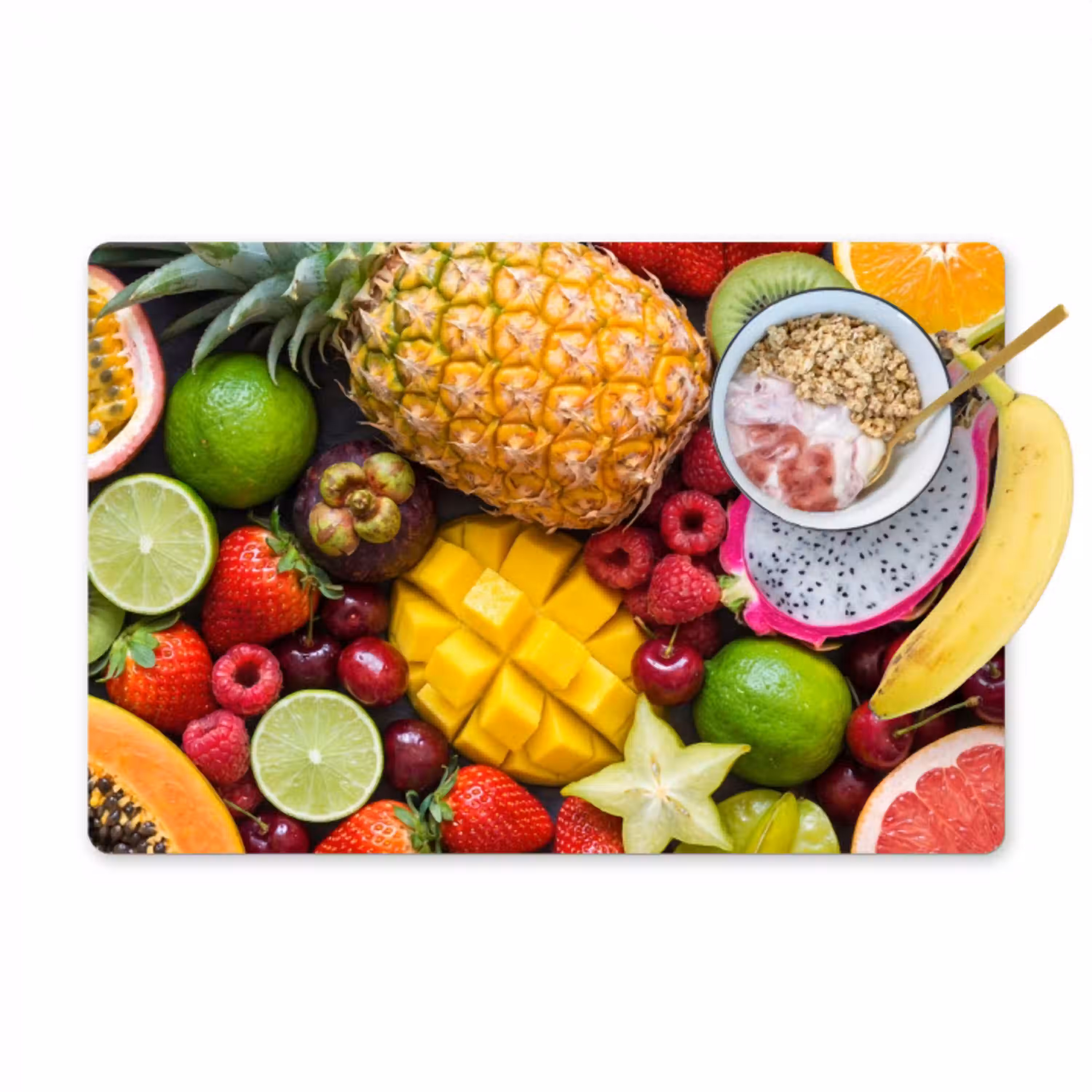 Fruit - Assortiment - Vers - Gezond - Kleurrijk Placemat vinyl groot -zzzproduct_Kitchenyeah-website