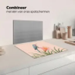 Vogel - Bloem - Natuur - Roze Inductie beschermer vinyl 3mm middel -wsfeer7_website