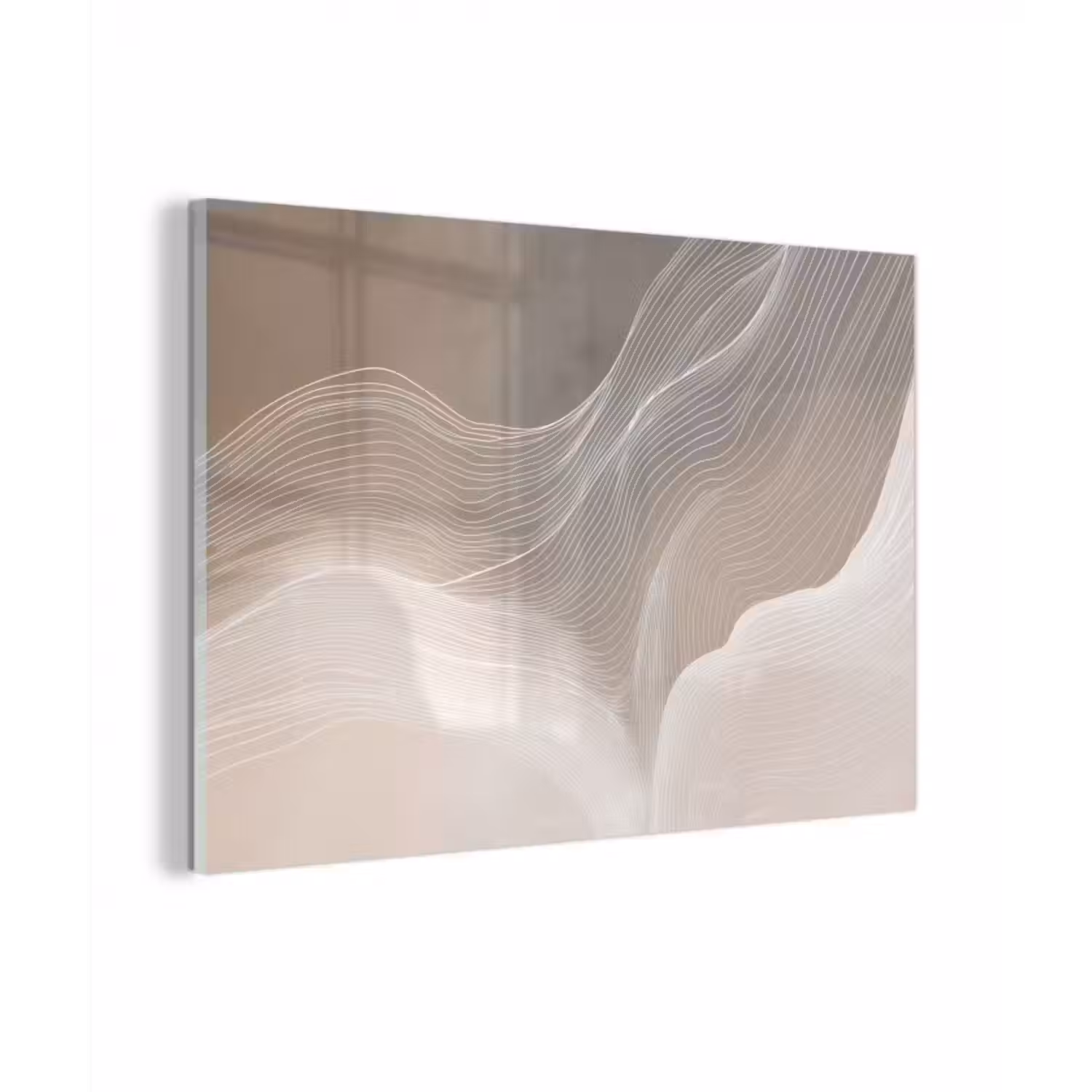 Glasbild - Wellenlinien - Luftströme - Harmonisch
