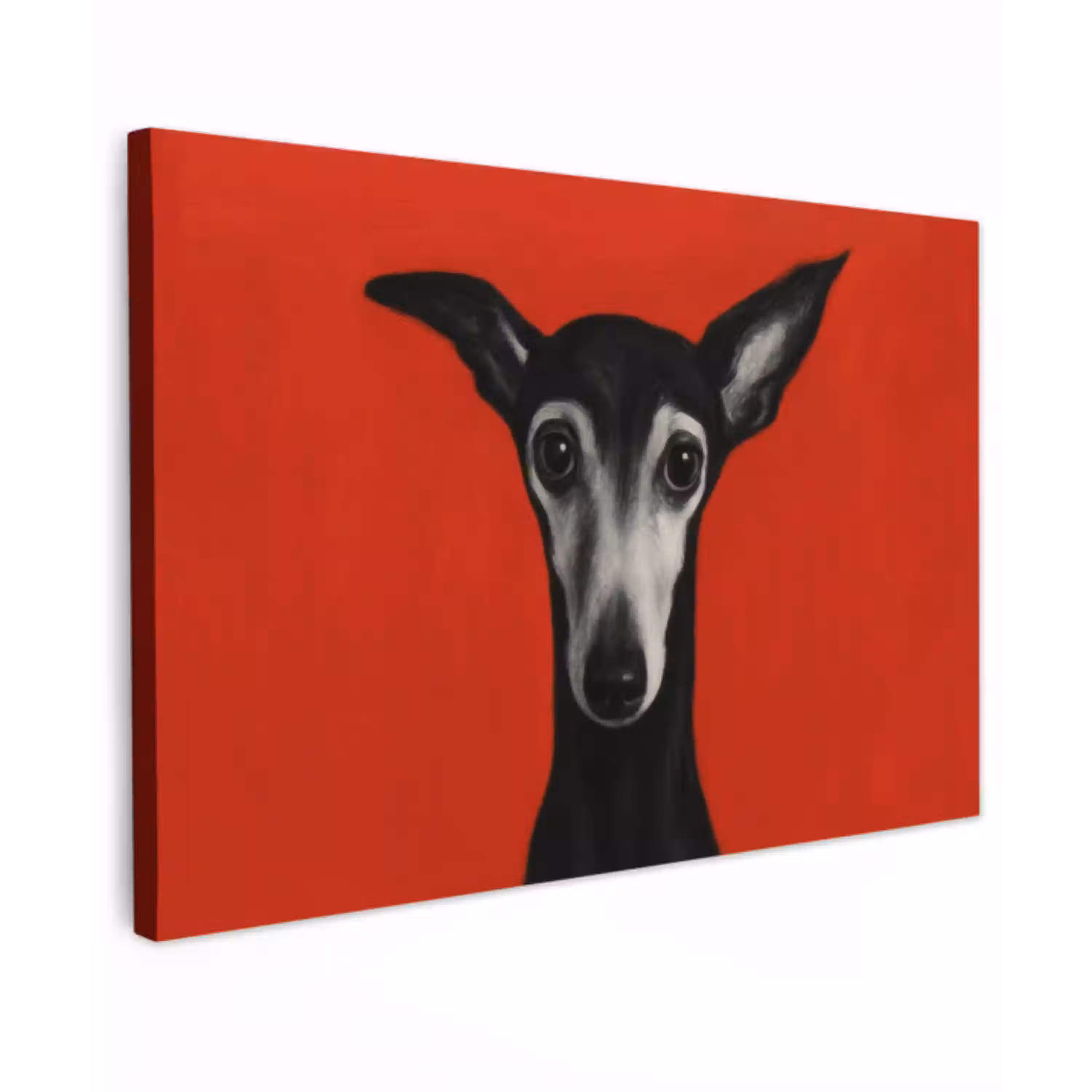 Windhond - Minimalistisch - Rood canvas 2cm klein -z3d