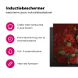 Bloemen - Dieprood - Zonnebril - Vrouw Inductie beschermer vinyl 3mm klein -wsfeer2_website