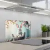 Konijn - Eieren - Mand keuken achterwand spatscherm klein -3d_schuin